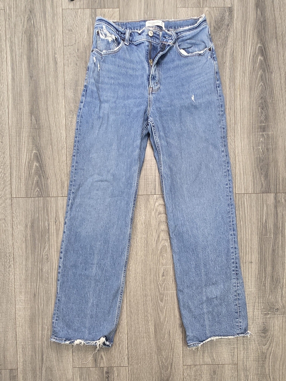 Abercrombie 90s Relaxed Jeans Womens 29 8R High Rise Distressed Raw Hem